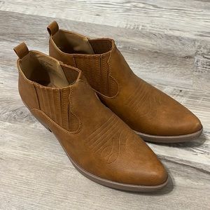 Size 10 vegan leather ankle boots. Brand new w/o tags